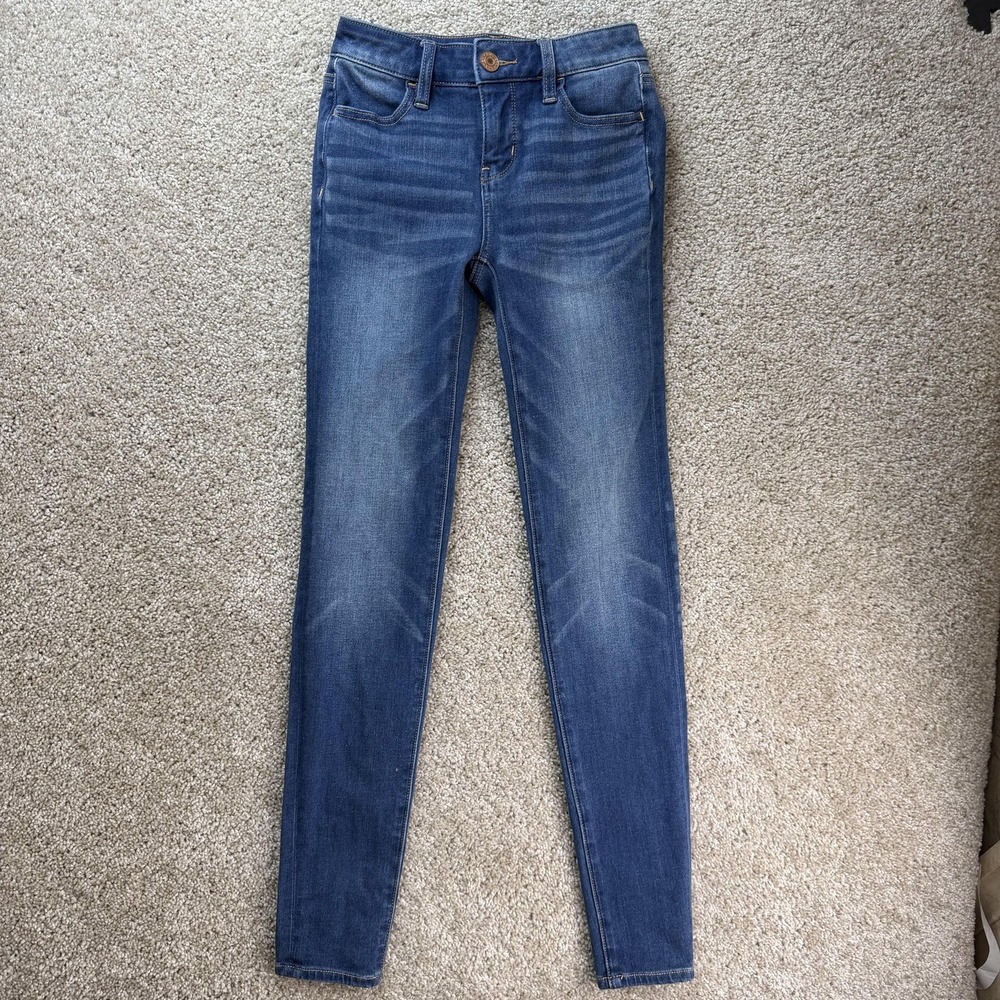 American Eagle Dream Jean Jegging Jeans Womens 000 Med Wash Blue Stretch Denim